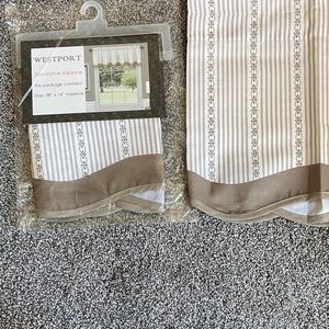 Westport Striped Valance in Cream and Beige